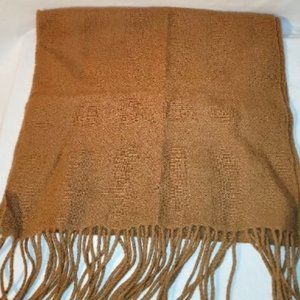 Perry Ellis 100% Lambswool Scarf ~ Camel Color ~ Made in Germany